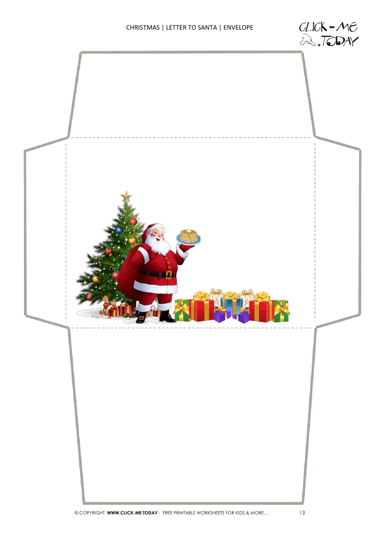 Blank Santa envelope template Xmas tree 13